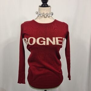 Bogner Crimson Cashmere Logo Crewneck Sweater